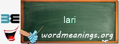 WordMeaning blackboard for lari